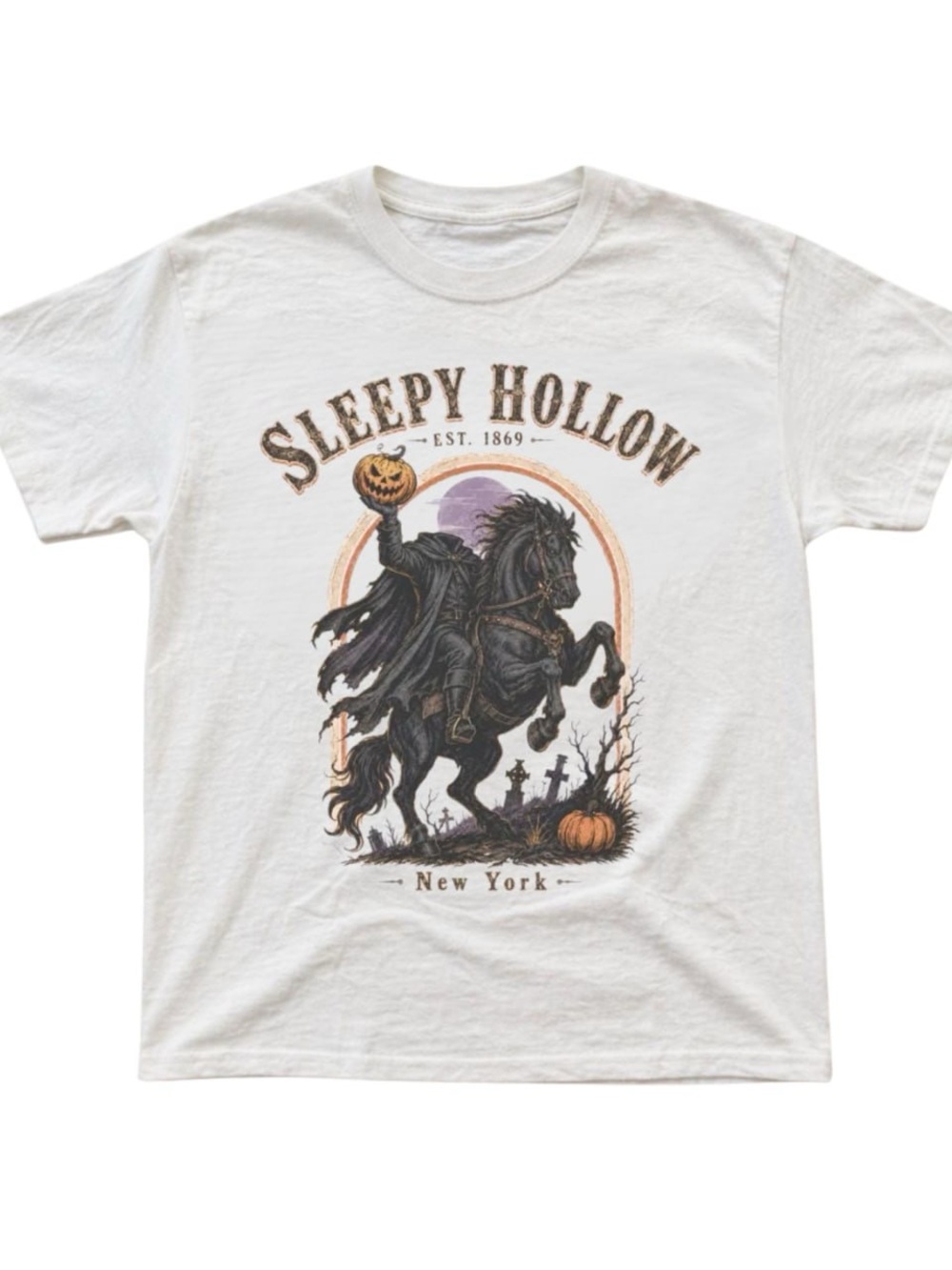 White Sleepy Hollow Headless Horseman Graphic Tee